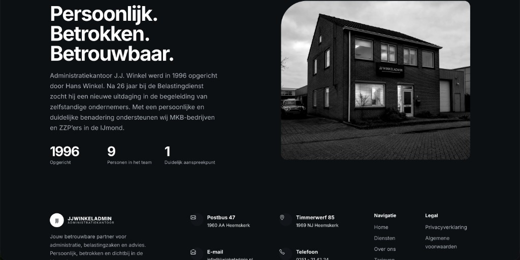 Over ons-sectie